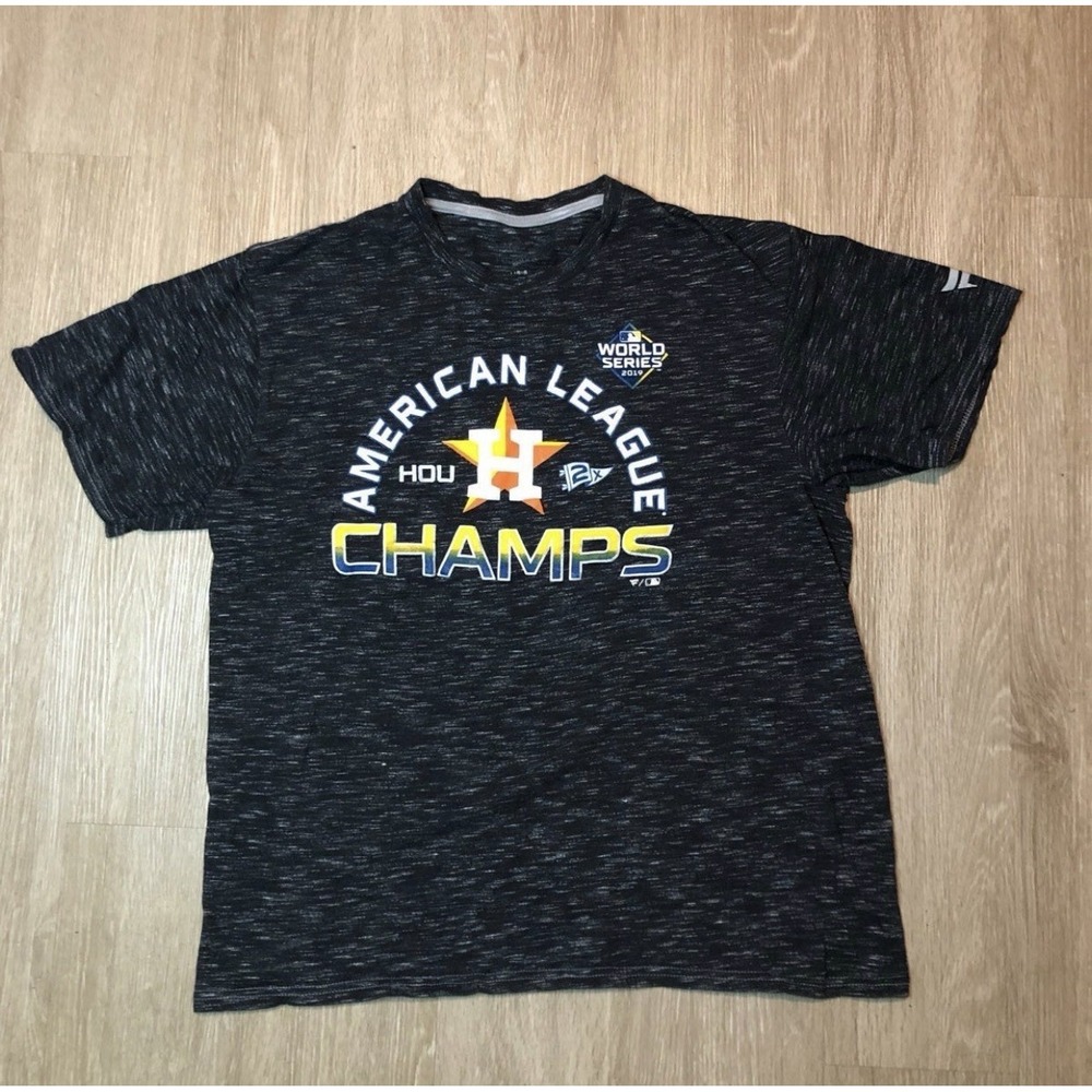 Men's Size‎ LARGE MLB 47' Brand Houston Astro's Championship T-Shirt *Pre-Owned*